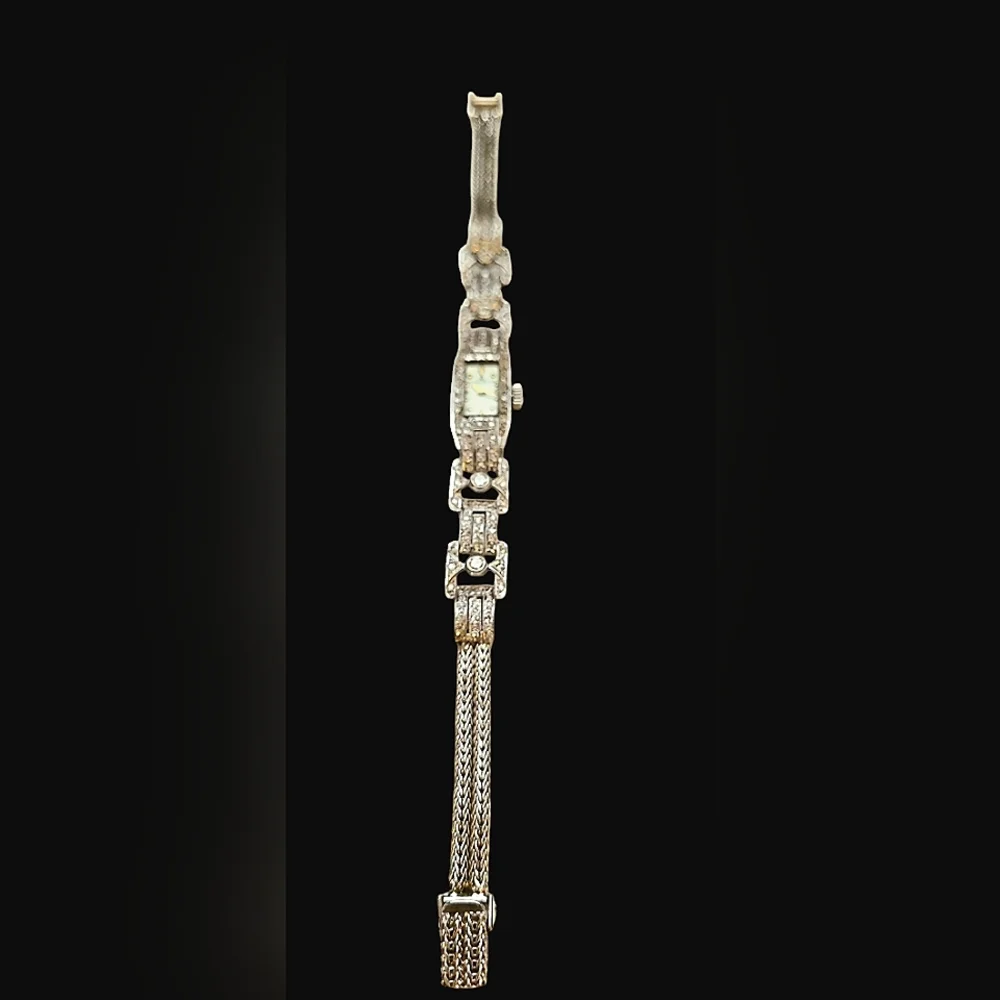 Baume & Mercier Handmade 1930s Art Deco Diamond & Platinum Wristwatch